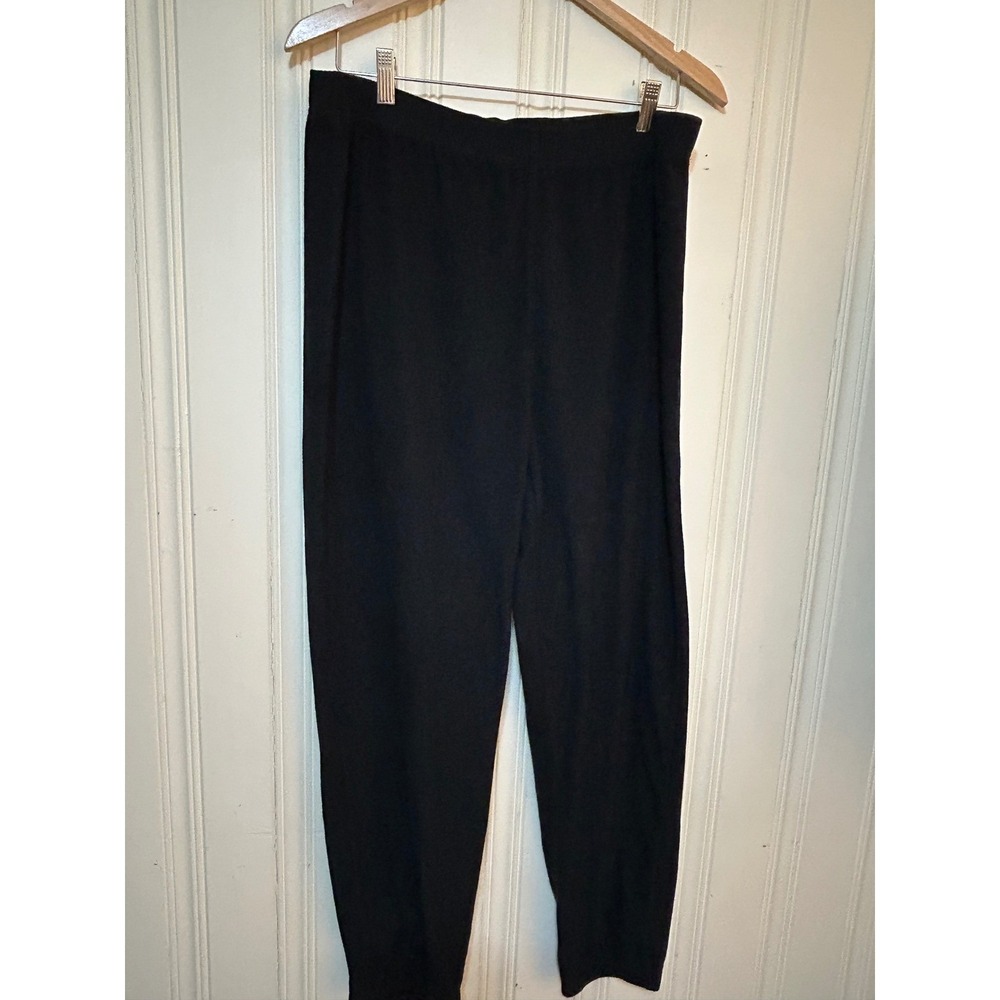 LL Bean Mens M Fleece Black Pull On Elastic Waist Jogger Outdoors Athletic Pants